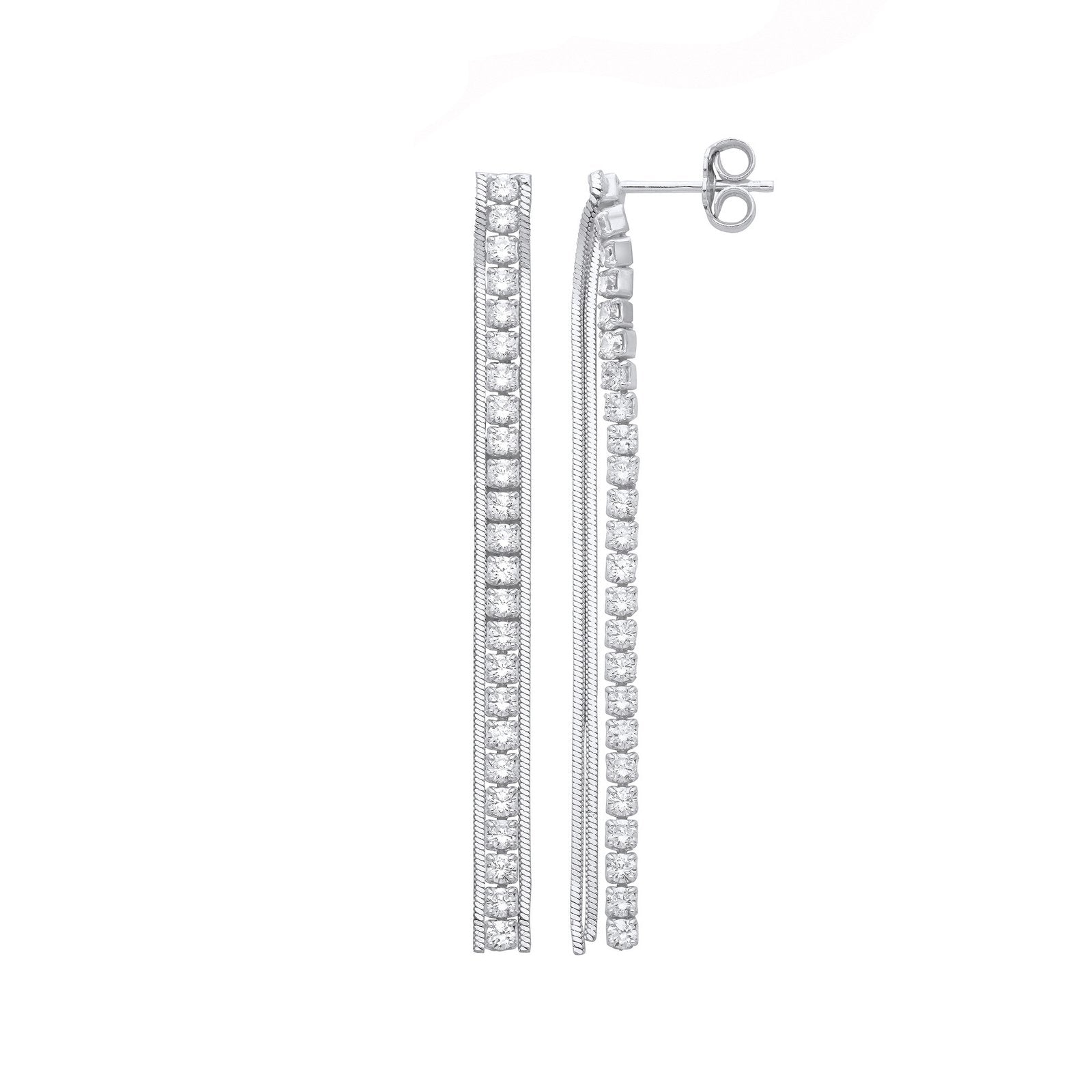 Silver 55mm Drop Earrings - Fine Ring - Certified Authentic - Swiss Made - UK Stock – Luxury Jewellery by Imperial Tim